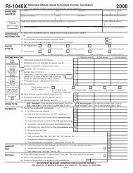 RI-1040X 2008 Amended Rhode Island Individual Income Tax Return
