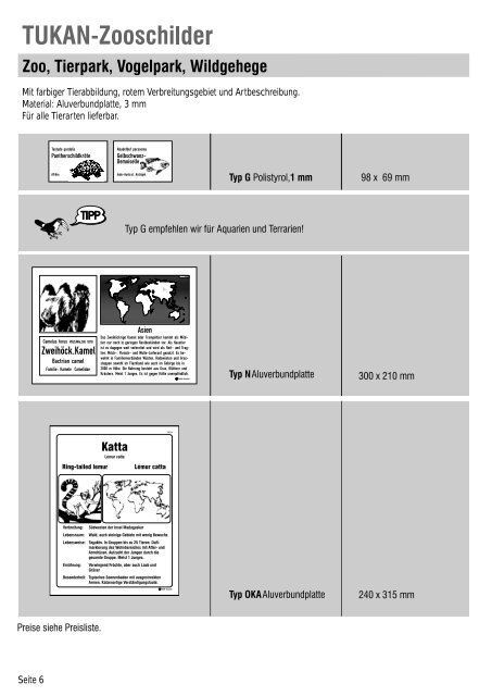 Katalog 2012/2013 - TUKAN-Zooschilder