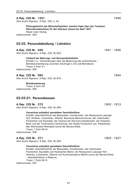 A Rep. 225 Aschinger-Konzern - Landesarchiv Berlin