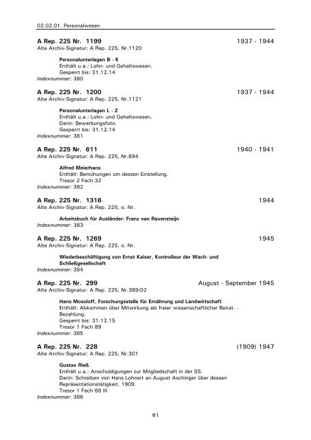 A Rep. 225 Aschinger-Konzern - Landesarchiv Berlin