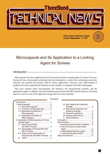 Microcapsule and Its Application to a Locking Agent for Screws