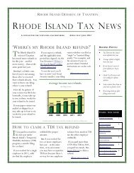 rhode island tax news - Rhode Island Division of Taxation - RI.gov