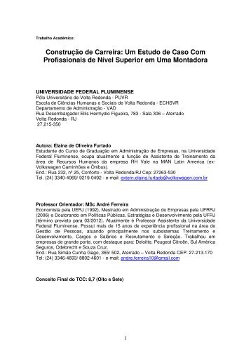 ConstruÃ§Ã£o de Carreira: Um Estudo de Caso Com ... - ABRH-RJ