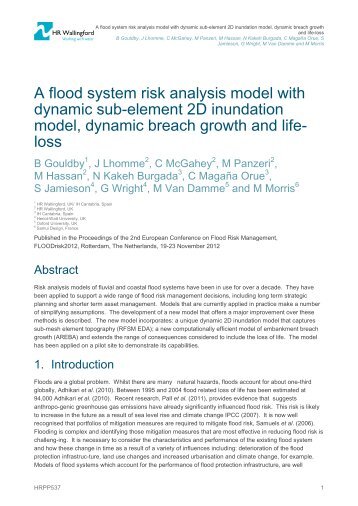 A flood system risk analysis model with dynamic sub-element 2D ...