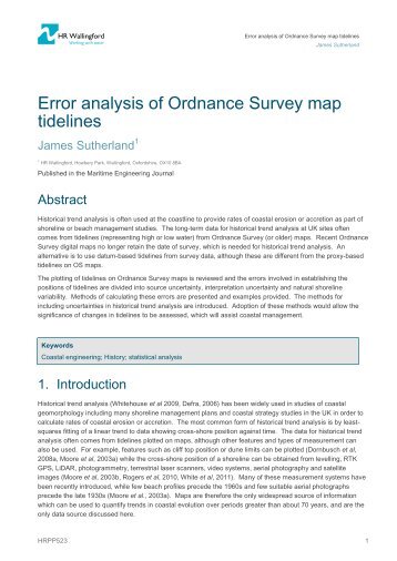 Error analysis of Ordnance Survey map tidelines - ePrints at HR ...