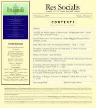 Res Socialis Vol I N.. - University of Santo Tomas