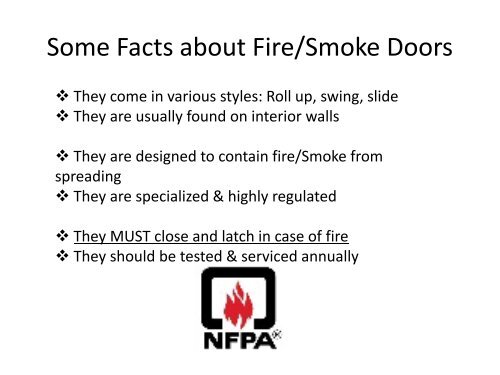 NFPA 80 Standards Doors PowerPoint - CSHE