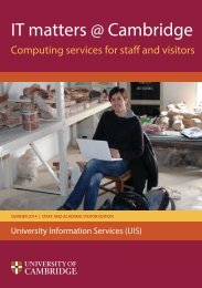 IT Matters @ Cambridge - University of Cambridge Computing Service