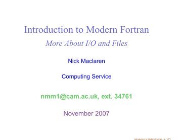 Introduction to Modern Fortran