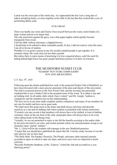 Mudeford Nudist Club 1935 - royhodges.co.uk