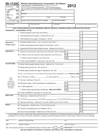 RI-1120C - Rhode Island Division of Taxation