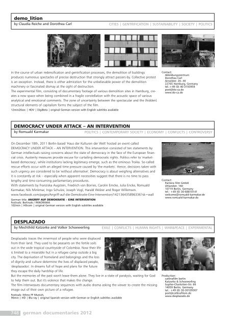 german documentaries 2012 (pdf - 7 mb)