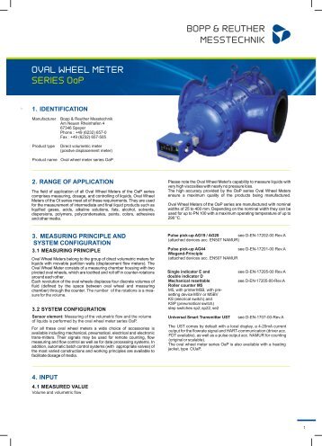 Oval Wheel Meters of the OaP series - ODS-instrumentatie NL