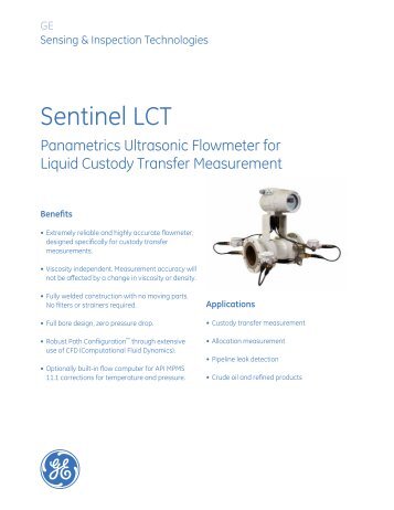 Sentinel LCT ultrasonic flowmeter - ODS-instrumentatie NL
