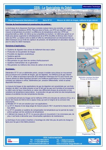 Fluid Components International LLC SÃ©rie ST 51 Mesure de dÃ©bit ...