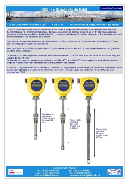 Fluid Components International LLC SÃ©rie ST 51 Mesure de dÃ©bit ...