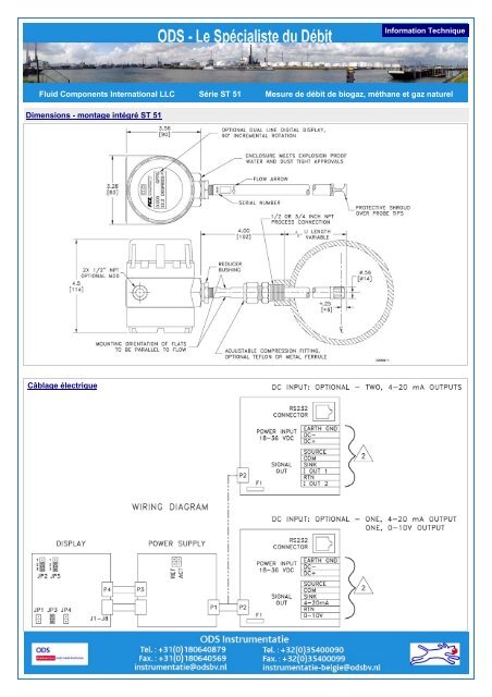 Fluid Components International LLC SÃ©rie ST 51 Mesure de dÃ©bit ...