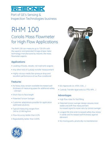 Rheonik Coriolis Massa Flow Meter RHM100 - ods-instrumentatie