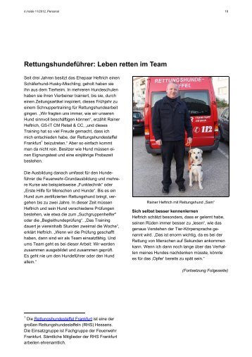 RettungshundefÃ¼hrer: Leben retten im Team - Rettungshundestaffel ...