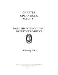 Chapter Operations Manual - The International Society of Logistics