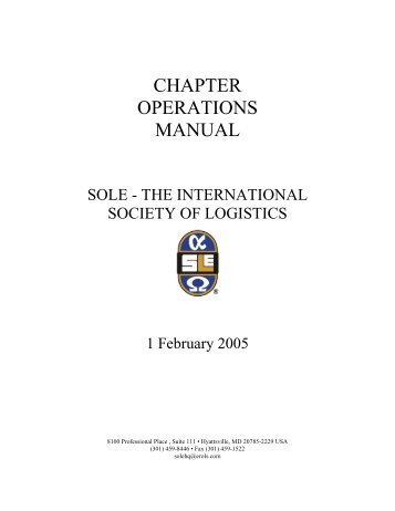 Chapter Operations Manual - The International Society of Logistics