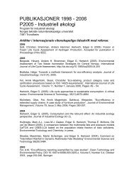 PUBLIKASJONER 1998 - 2006 P2005 - Industriell Ã¸kologi - NTNU