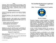 The Certified Professional Logistician Program - The International ...