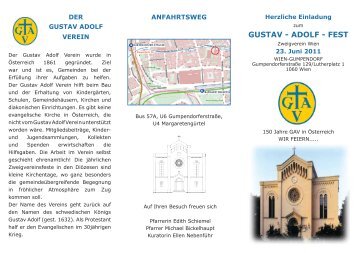 GUSTAV - ADOLF - FEST - Evangelische Kirche Wien