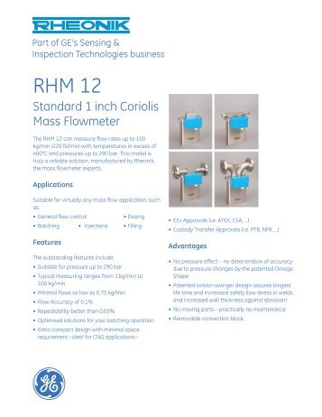 Rheonik Coriolis Massa Flow Meter RHM12 - ods-instrumentatie