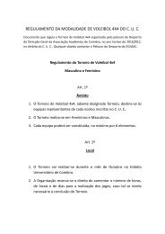 REGULAMENTO DA MODALIDADE DE VOLEIBOL 4X4 DO C. U. C.