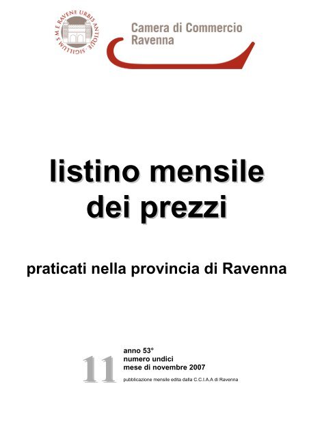 listino mensile dei prezzi - Camera di Commercio di Ravenna