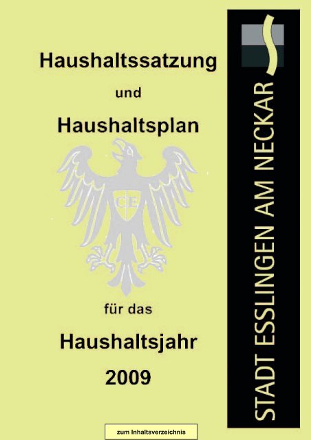 Gesamtplan Zusammenstellung der Einnahmen und ... - Esslingen