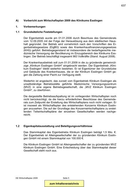 Gesamtplan Zusammenstellung der Einnahmen und ... - Esslingen