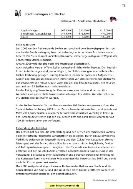 Gesamtplan Zusammenstellung der Einnahmen und ... - Esslingen