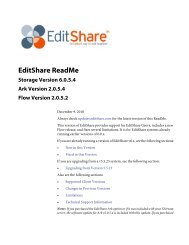 EditShare Avid-Style Sharing - Software updates