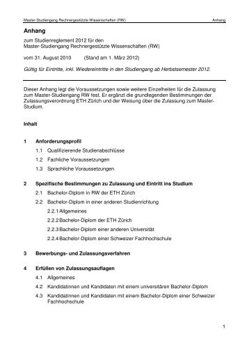 Anforderungsprofil Master (PDf) - Studiengang RechnergestÃ¼tzte ...