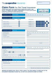 Pet travel insurance claim form - The Co-operative Insurance