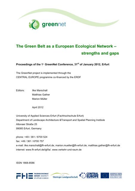 The Green Belt as a European Ecological Network strengths and gaps
