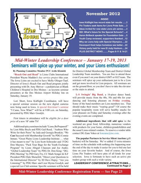 November 2012 - Lions Clubs of Iowa