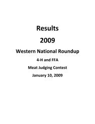 4-H and FFA Meats Judging - Western National Roundup