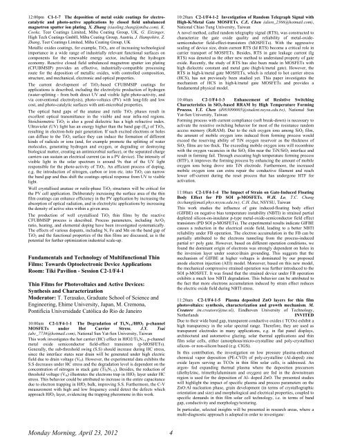 ICMCTF 2012! - CD-Lab Application Oriented Coating Development