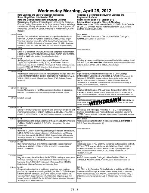 ICMCTF 2012! - CD-Lab Application Oriented Coating Development