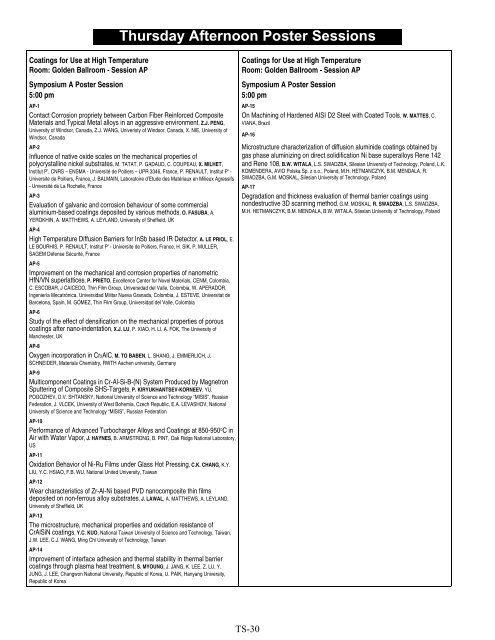 ICMCTF 2012! - CD-Lab Application Oriented Coating Development