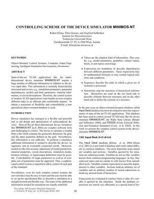 controlling scheme of the device simulator minimos-nt