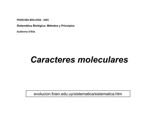 caracteres-moleculares IMPRIMIR - Laboratorio de EvoluciÃ³n