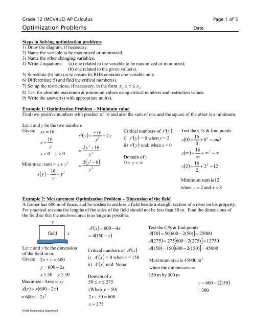Rh Math Problem x - RHHS - Math