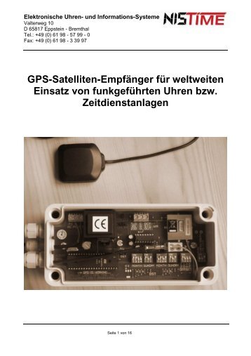 K-GPS/DCF - Bedienunsanleitung GPS Antenne - NIS time