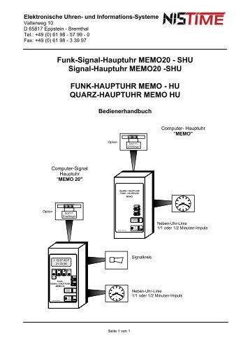 Funk-Signal-Hauptuhr MEMO20 - NIS time