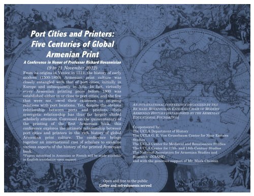 Port Cities and Printers conference program - Armenian Educational ...