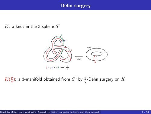 Seifert surgeries on knots and their network